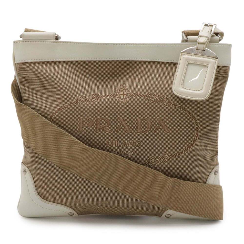 PRADA Cream Leather Pochette Shoulder Bag - Picture 2 of 10